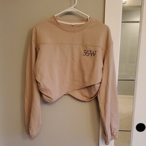 Women's Tan Crop Sweatshirt